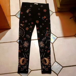 Johnny Was Moon and Stars Embroidered Leggings